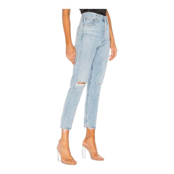 AGOLDE Jamie High Rise Classic Distressed Skinny Jean in Shakedown Women's 25 - Picture 4 of 9